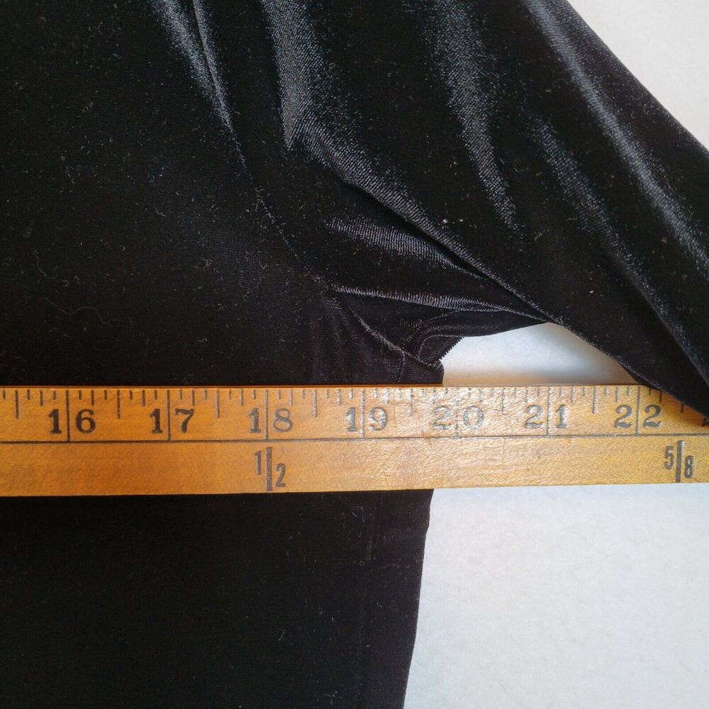Boston Proper Womens Velvet Button Blouse Top Size Medium Black Evening Holiday - Picture 8 of 10